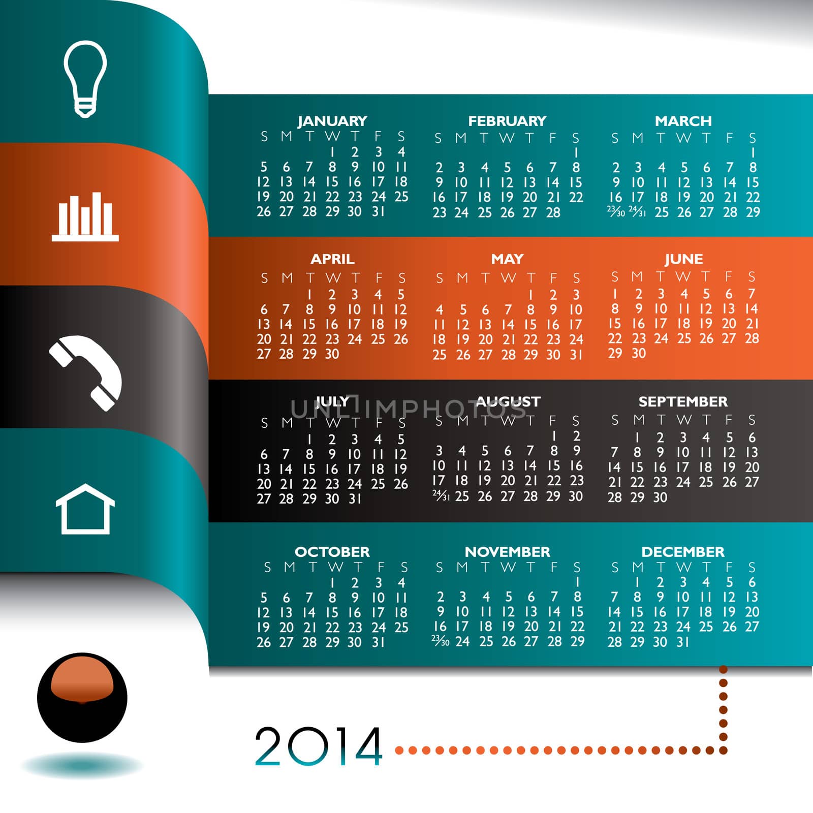 2014 Creative Infographic Calendar by mike301