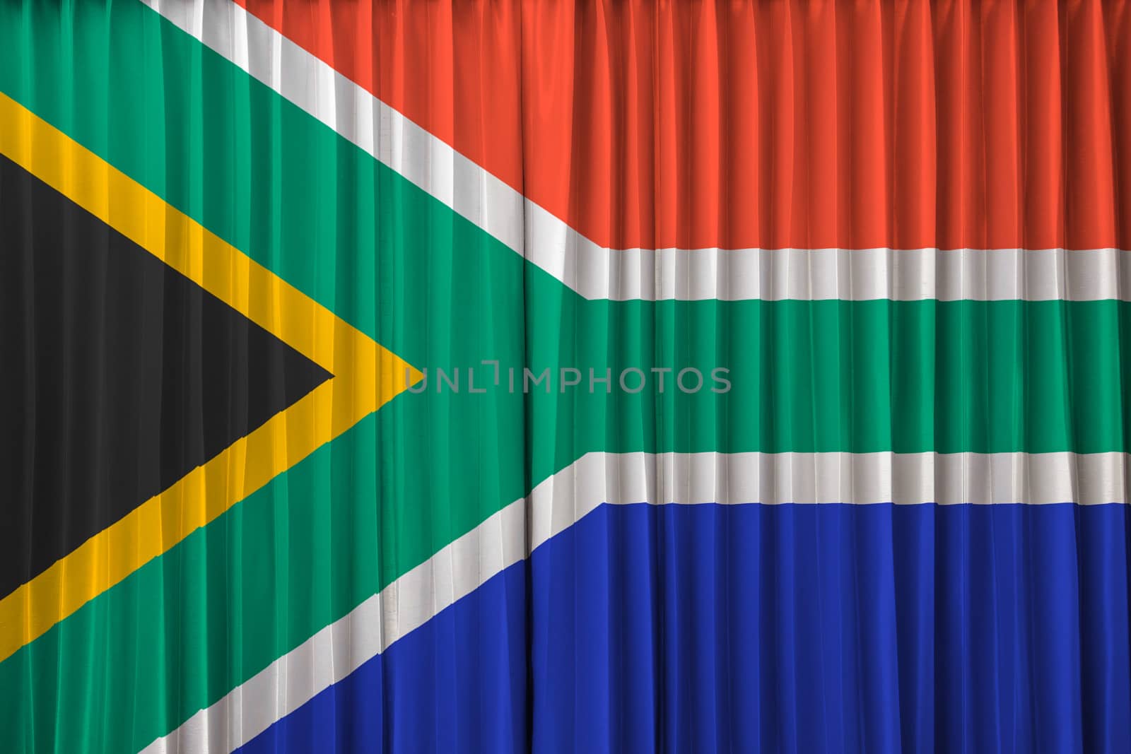 South Africa flag on curtain