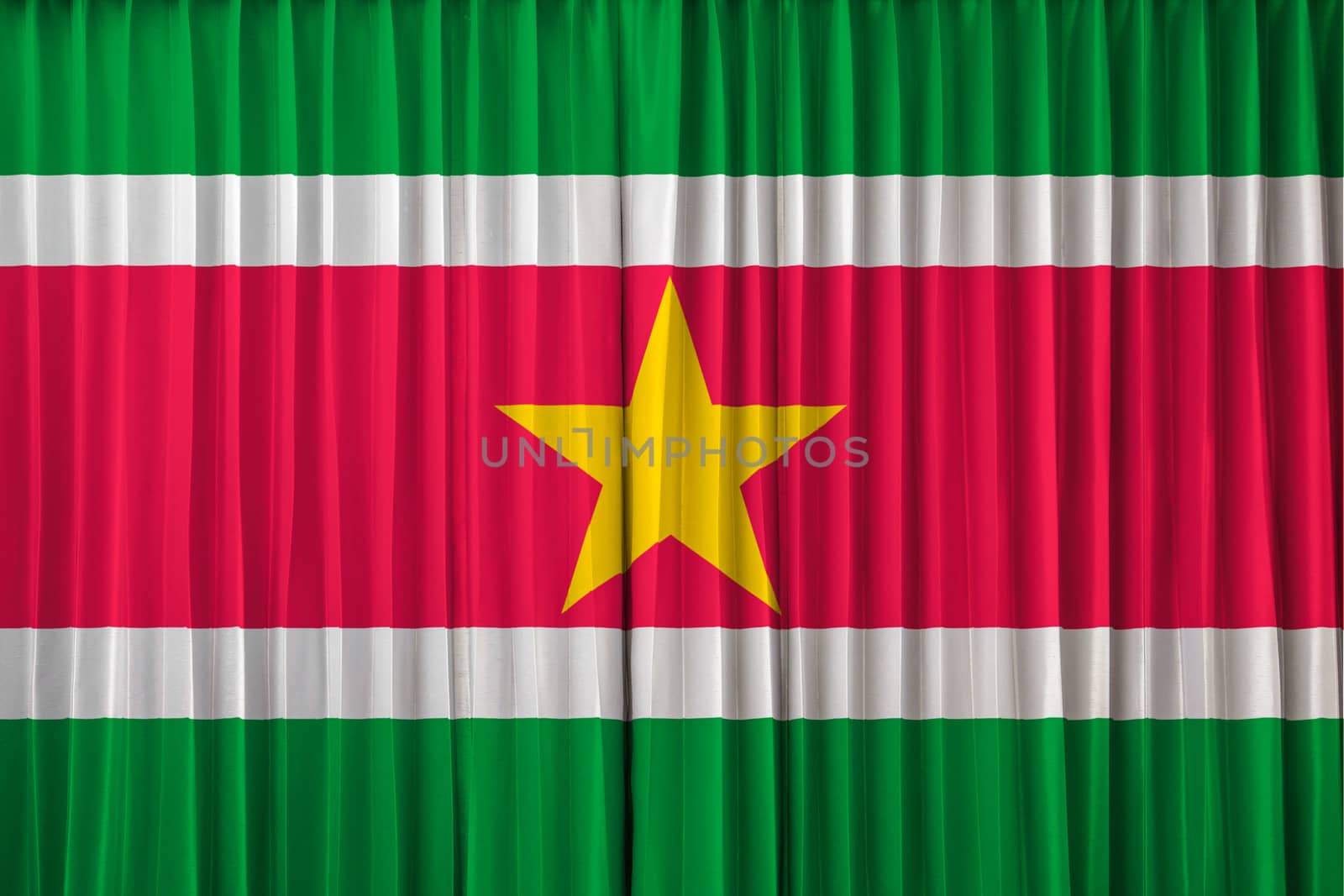 Suriname flag on curtain