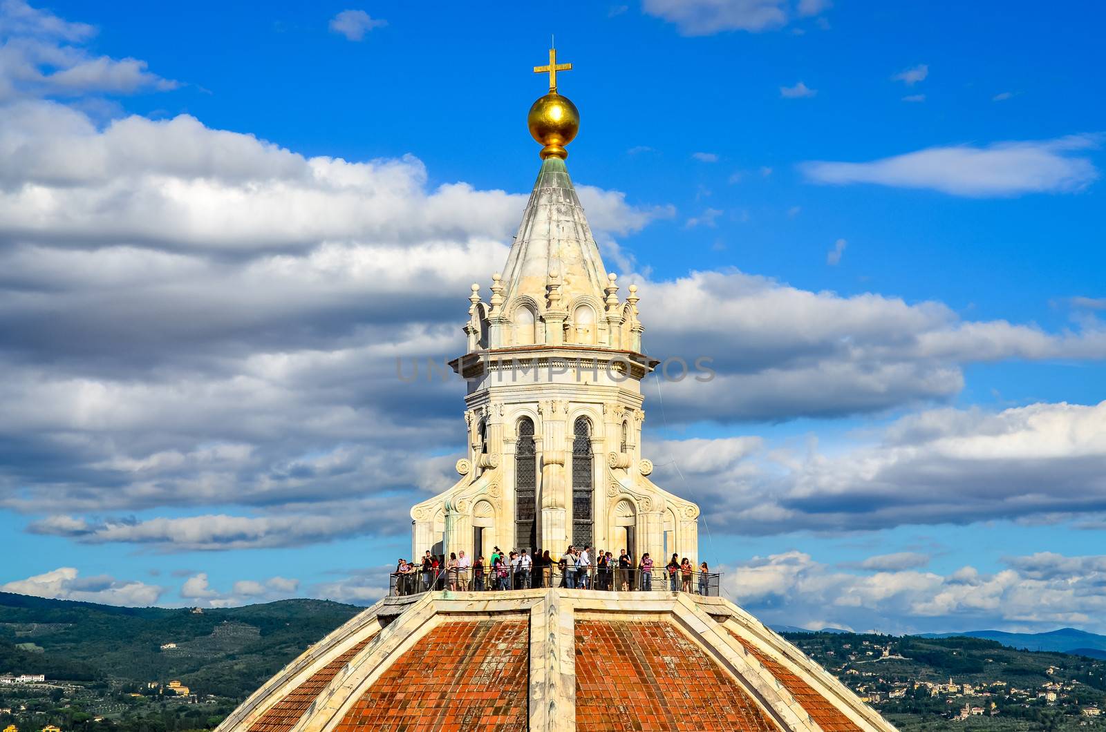 Detail of cupola at Duomo in Florence, Italy