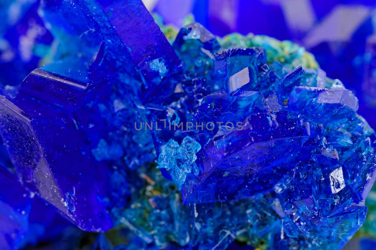 macro photo about crystals of blue vitriol - Copper sulfate