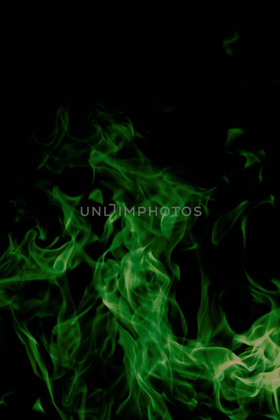 green flames of fire as  abstract backgorund