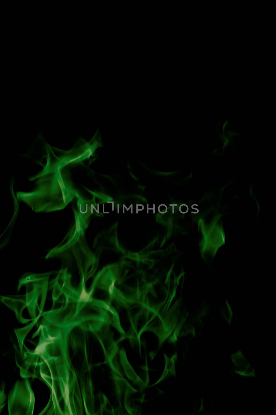 green flames of fire as  abstract backgorund
