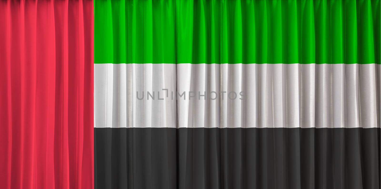 United Arab Emirates flag on curtain