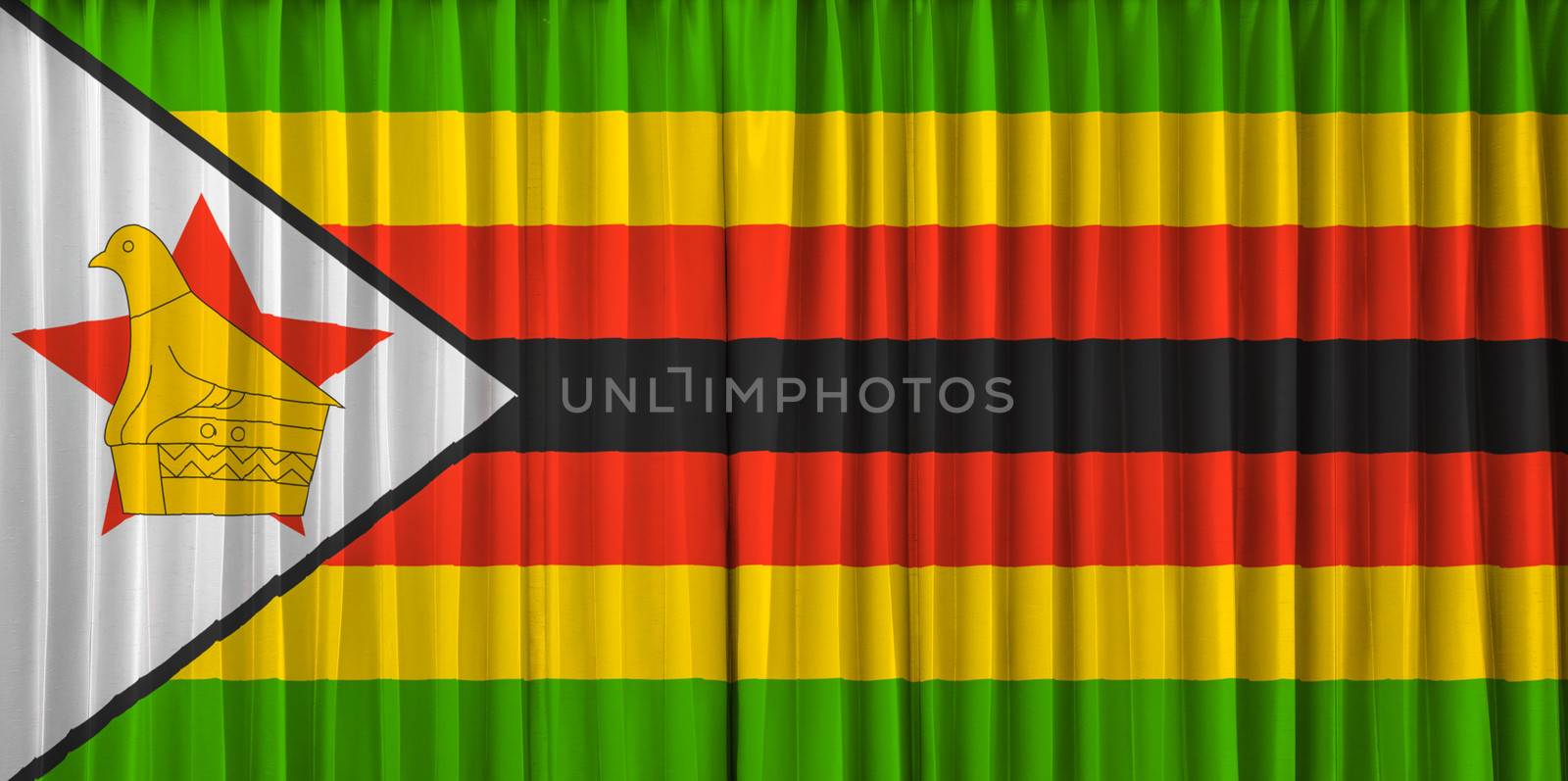 Zimbabwe flag on curtain by FrameAngel