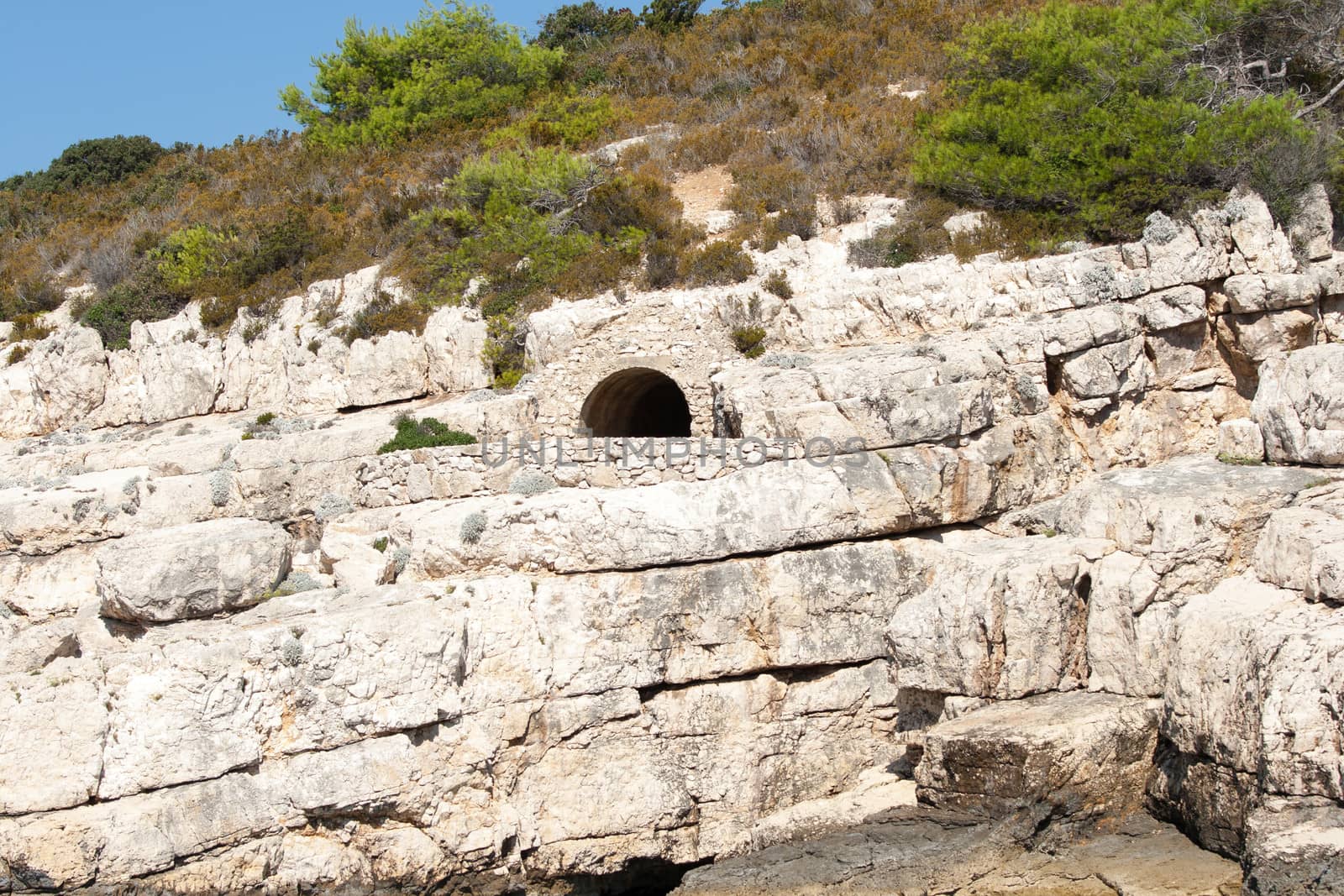 sea cave on the rocky coast