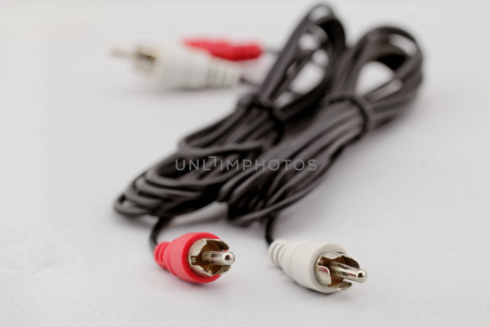 audio RCA cable on a white background by NagyDodo