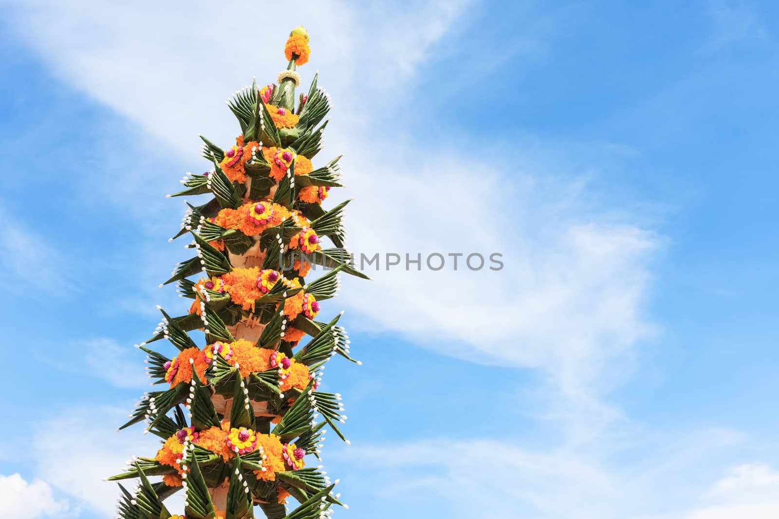 flower garland and sky