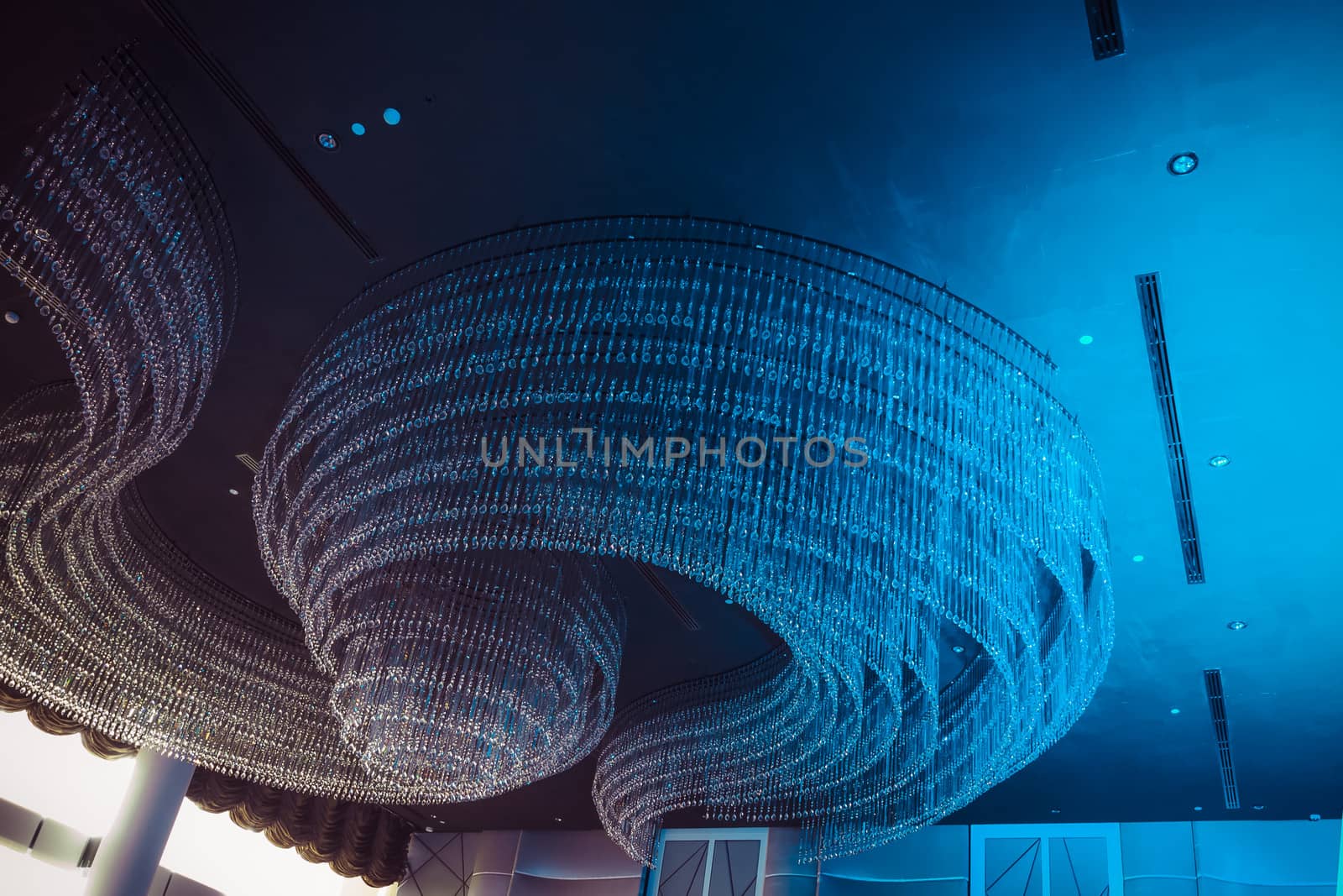 Crystal chandelier ceiling