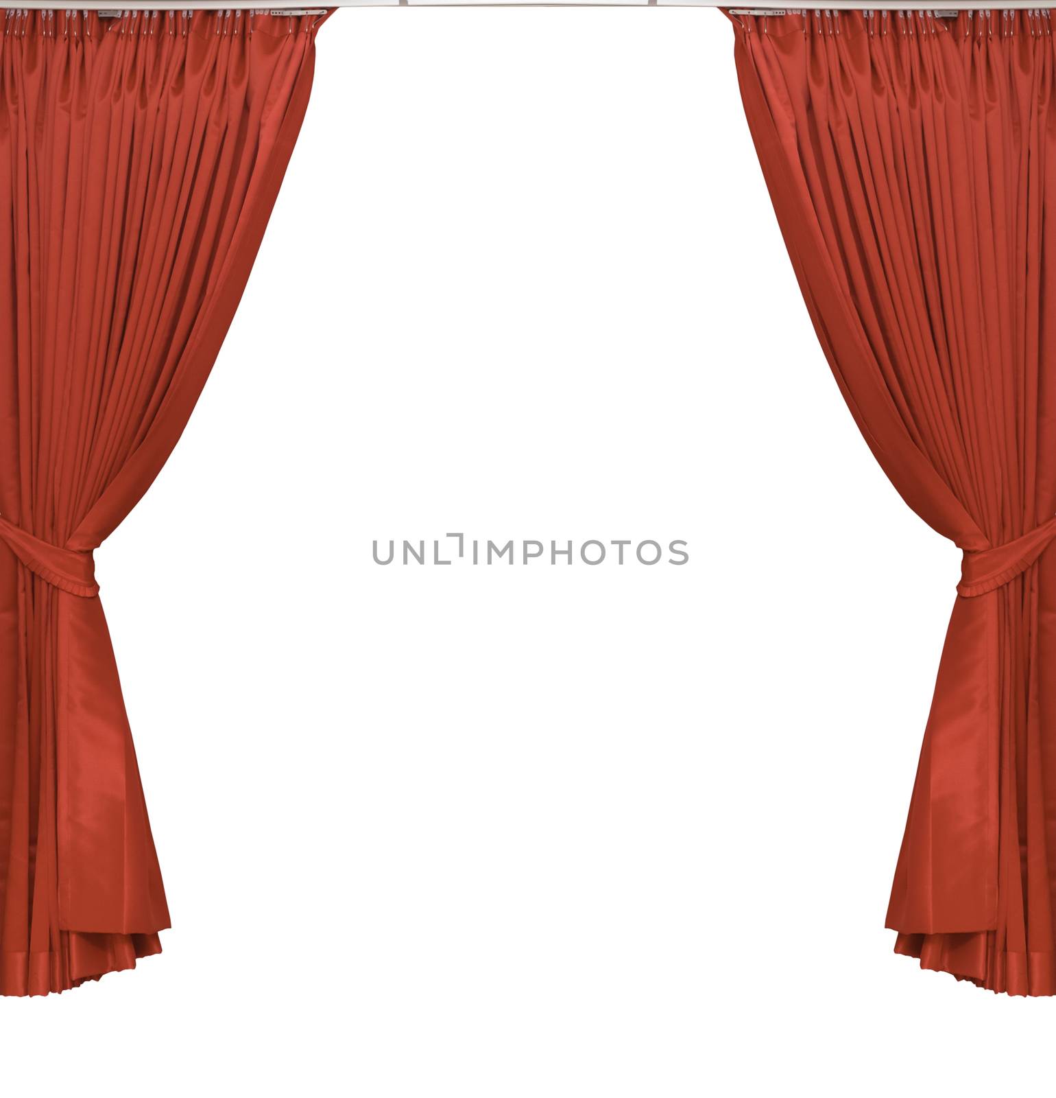 red curtains on white background by FrameAngel