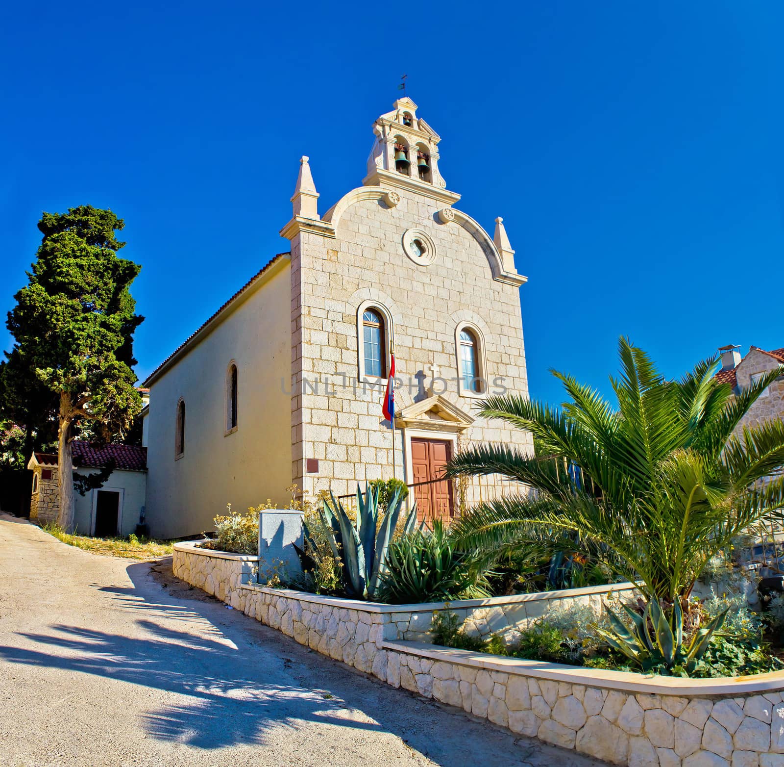 Town of Tribunj stone church, Dalmatia, Croatia