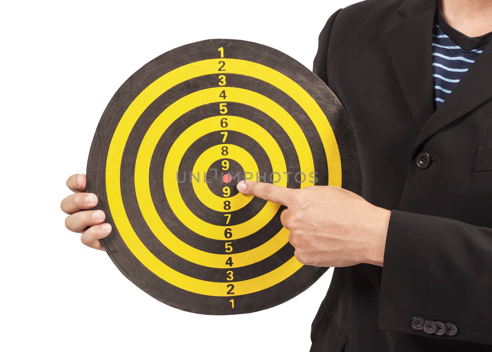 business target, hand aiming or pointing