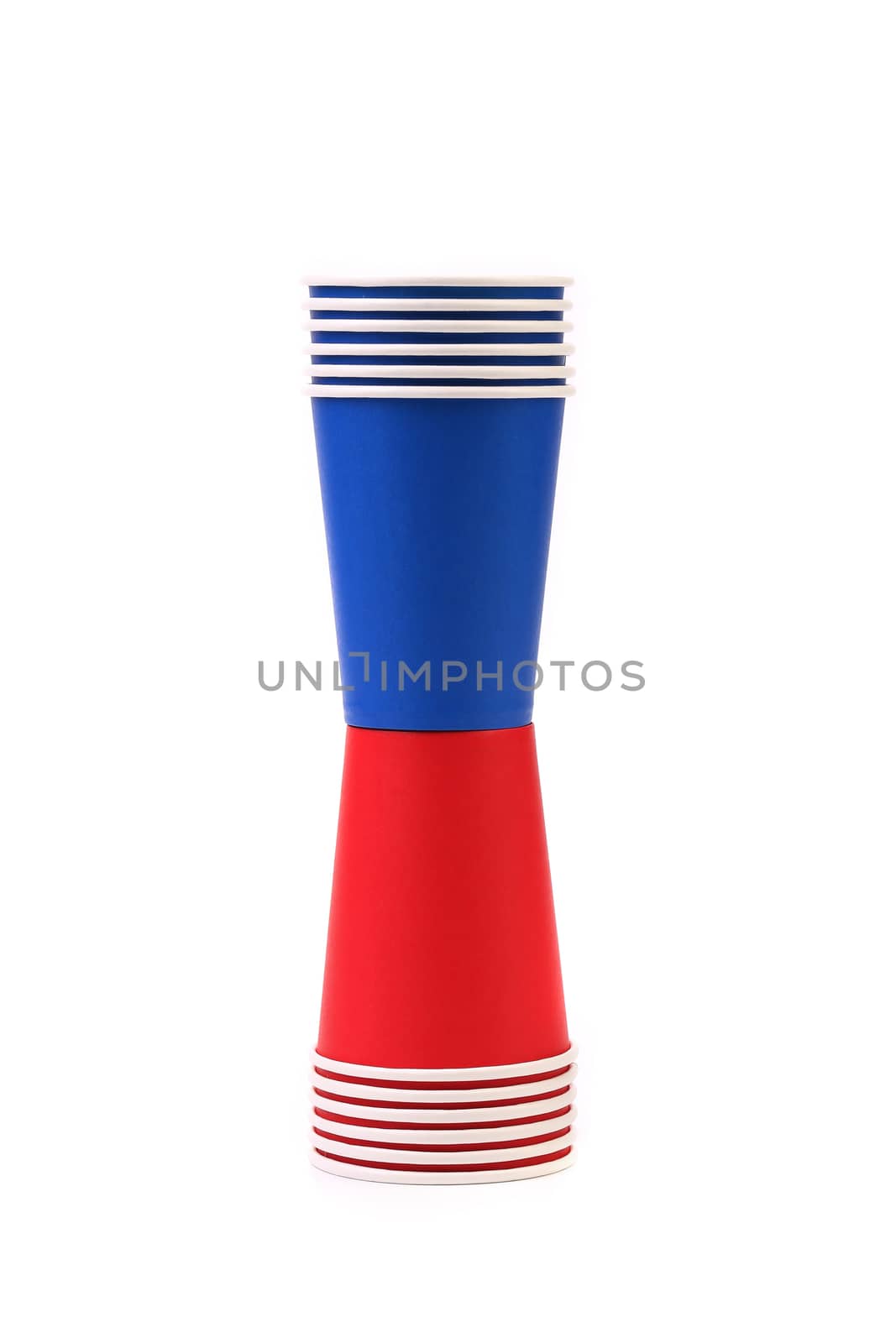 Colorful paper coffee cup. Isolated on white background