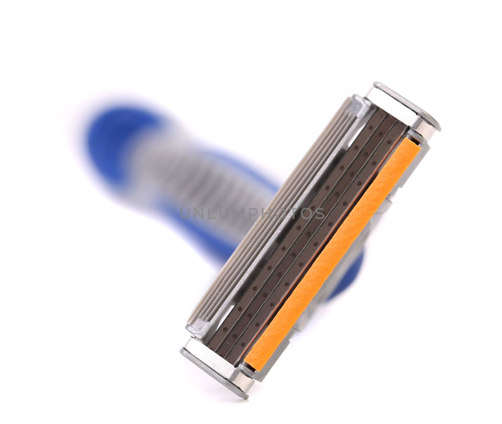Effective area of shaving razor isolated on a white background