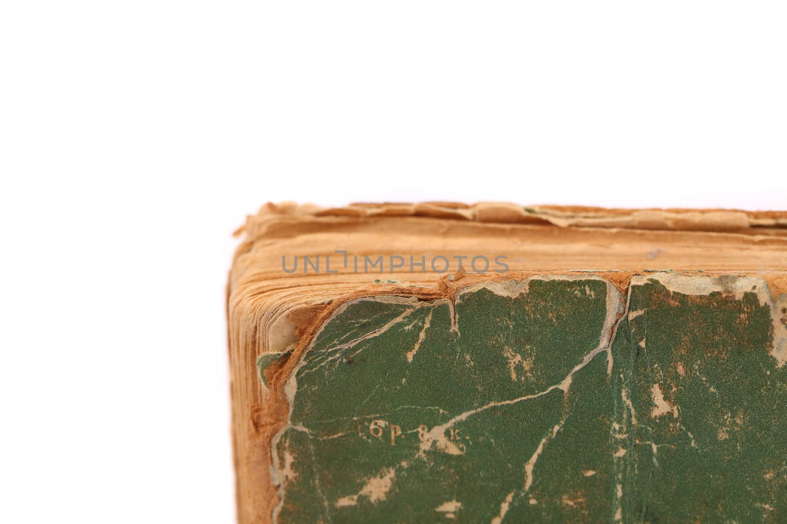 Old book cover, vintage texture, isolated on white background