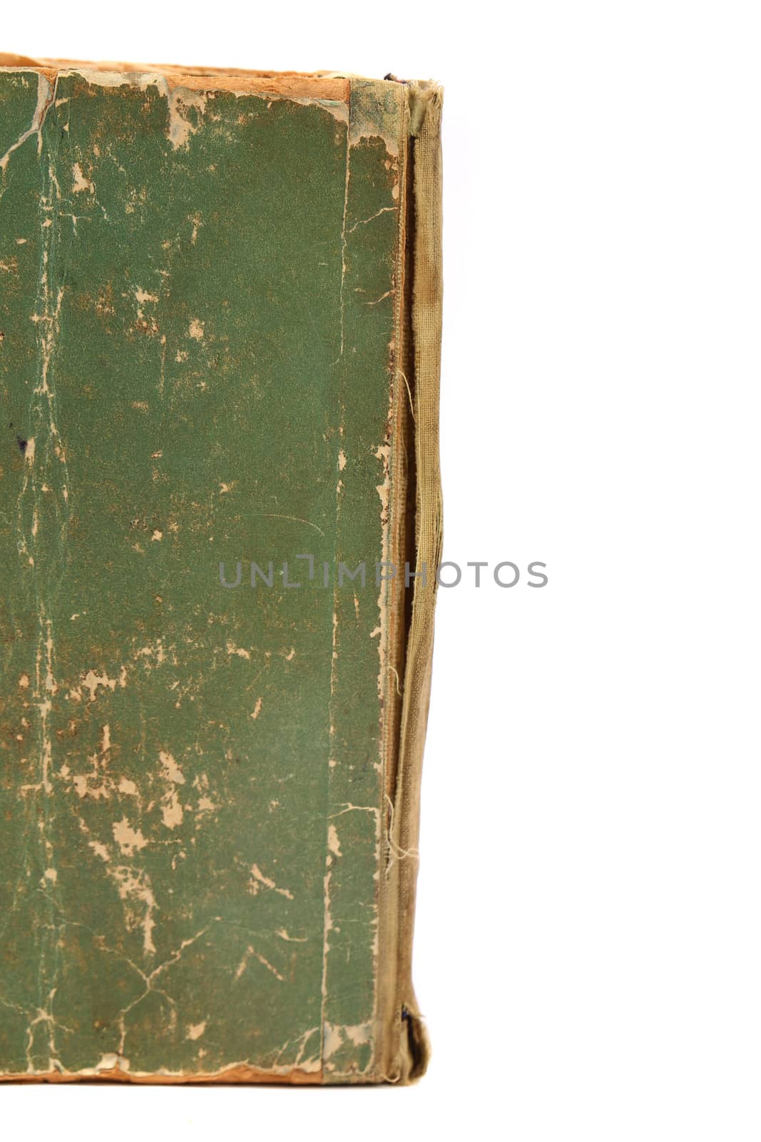 Old book cover, vintage texture, isolated on white background