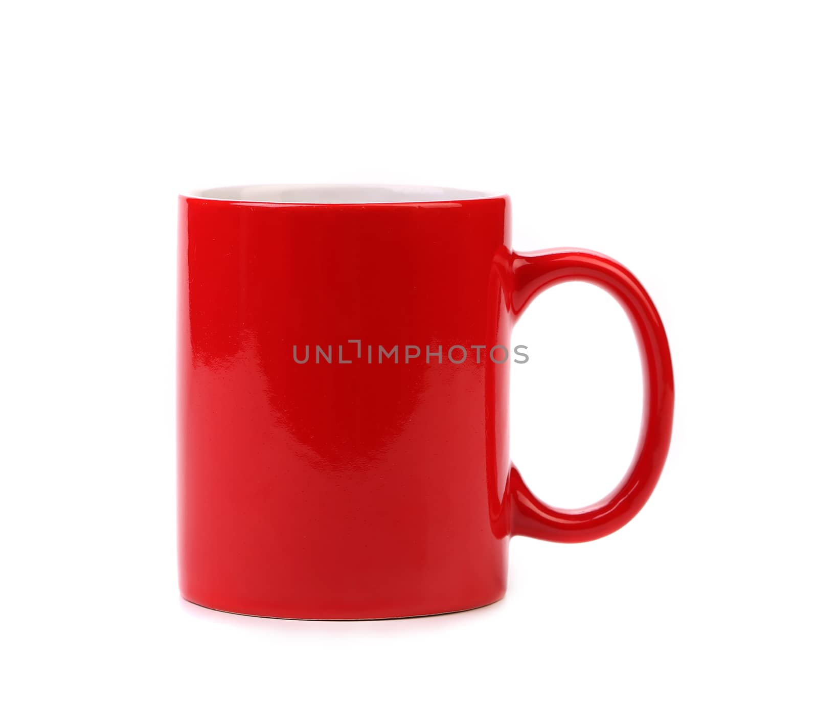 Red cup isolated on a white background.