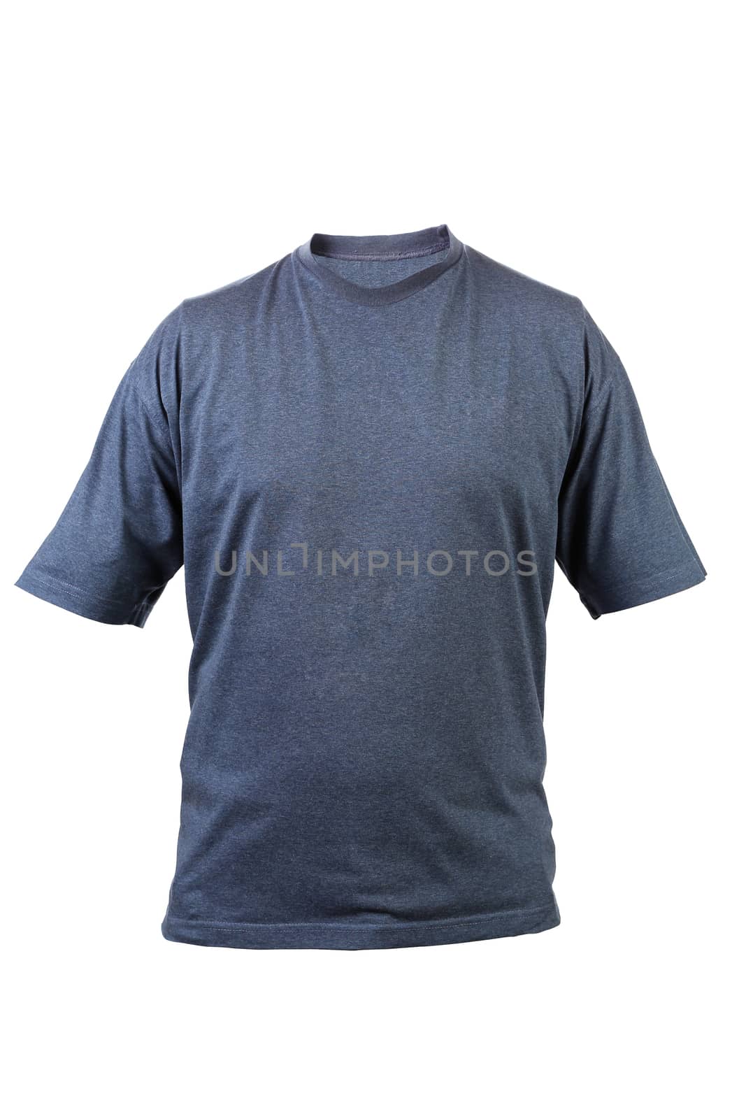 Blue T-shirt isolated on white background. Front.