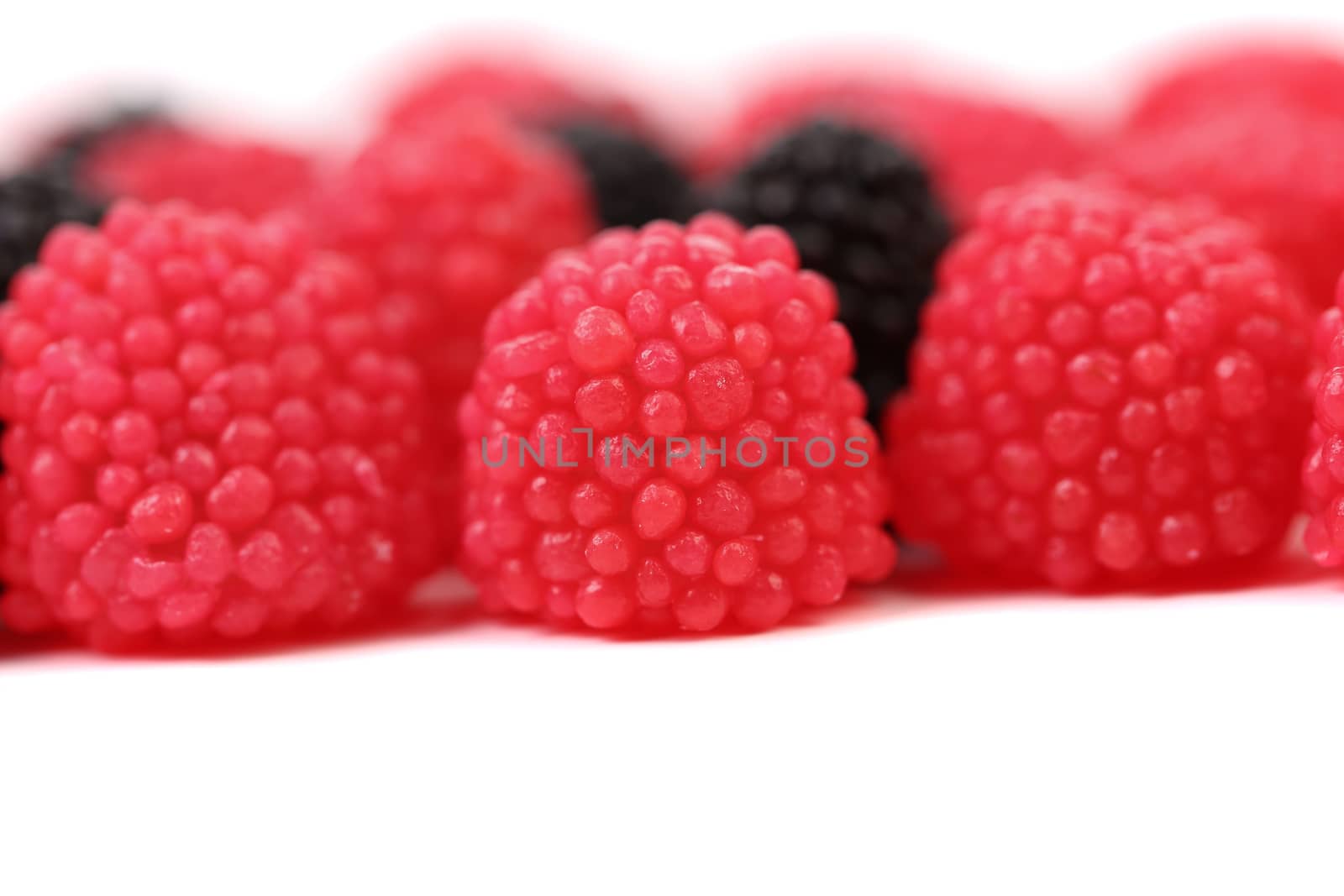 Jujube colored balls on a white background