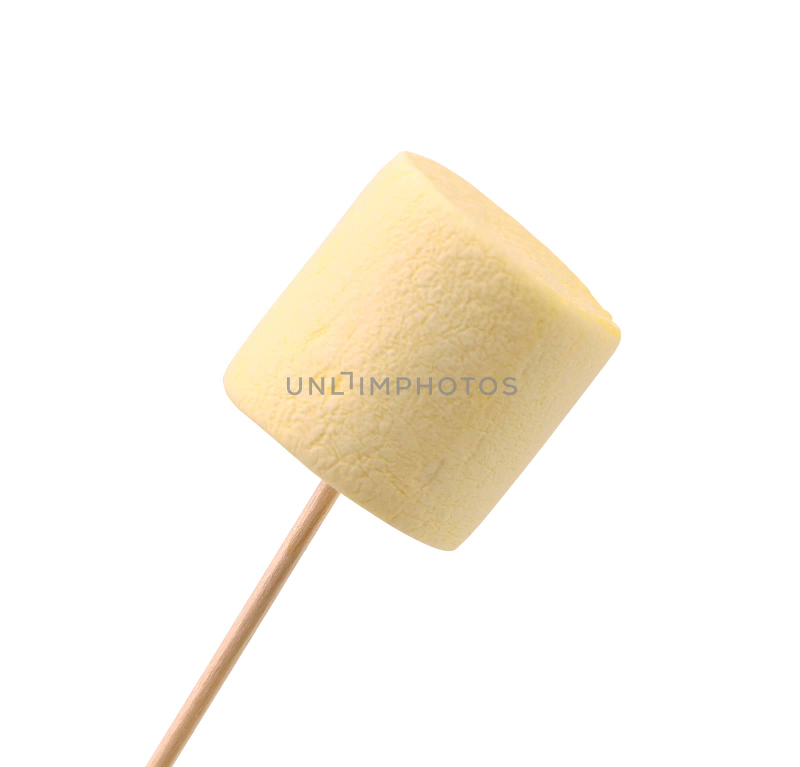 Marshmallow in the form of a cylinder. White background.