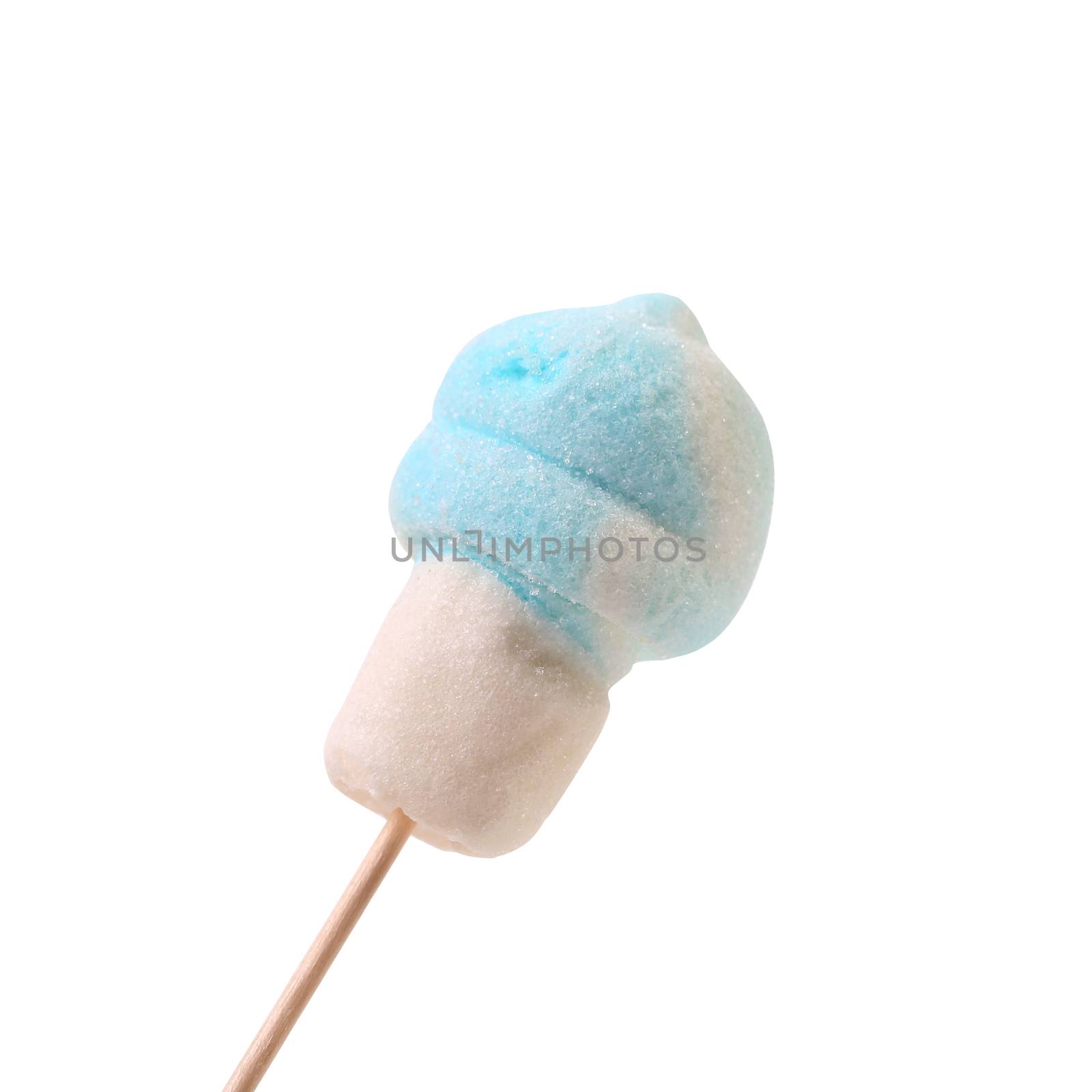 One colourful marshmallow on a stick. by indigolotos