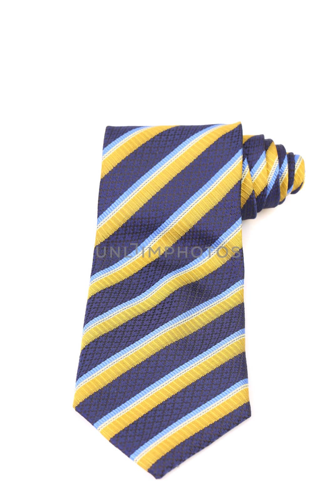 Tie a colorful striped. Isolated on a white background.