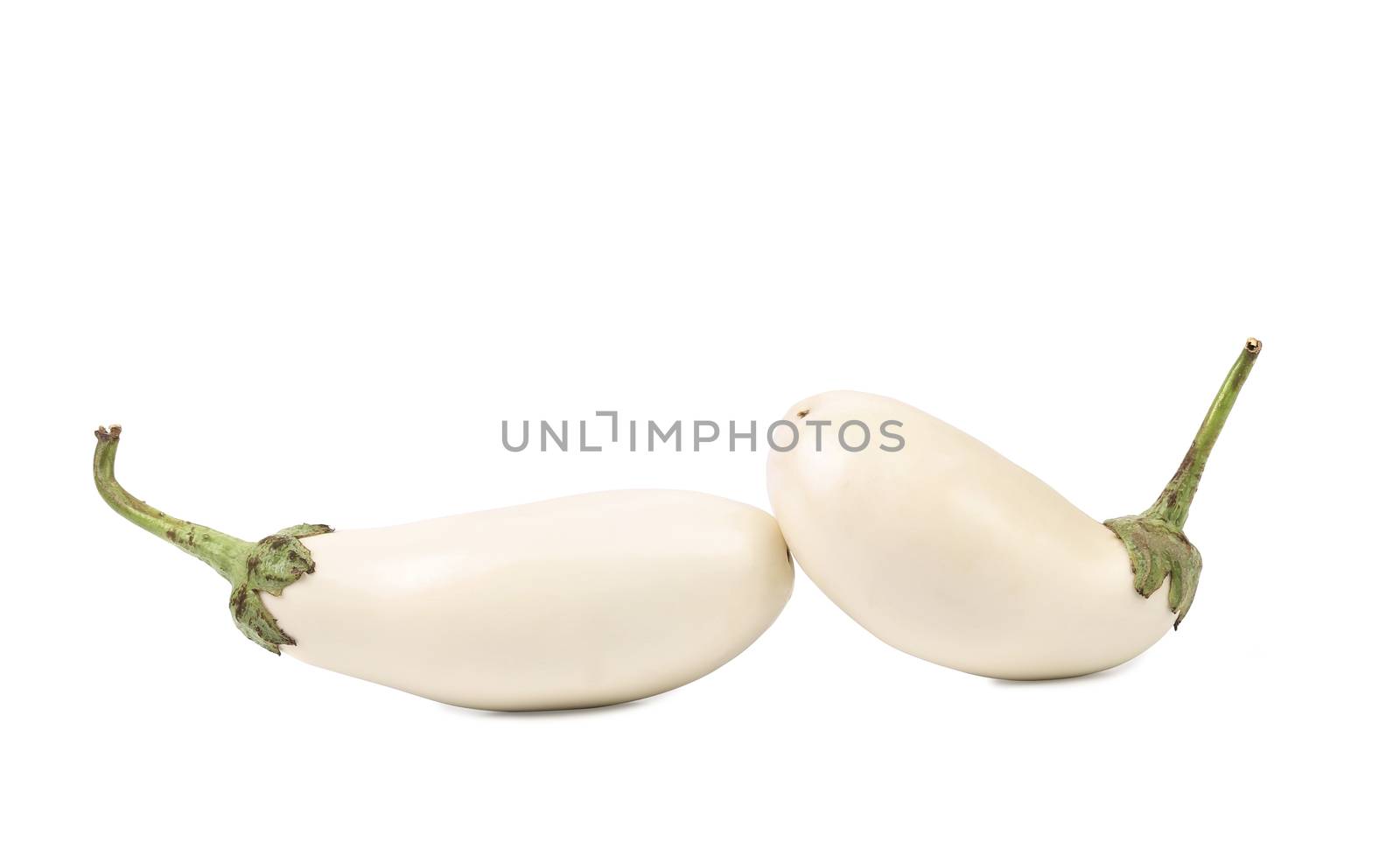 White aubergines isolated on a white background