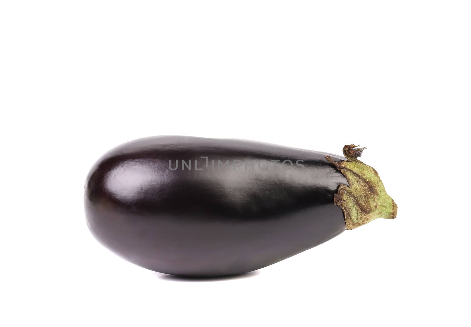 Black eggplant isolated on a white background.