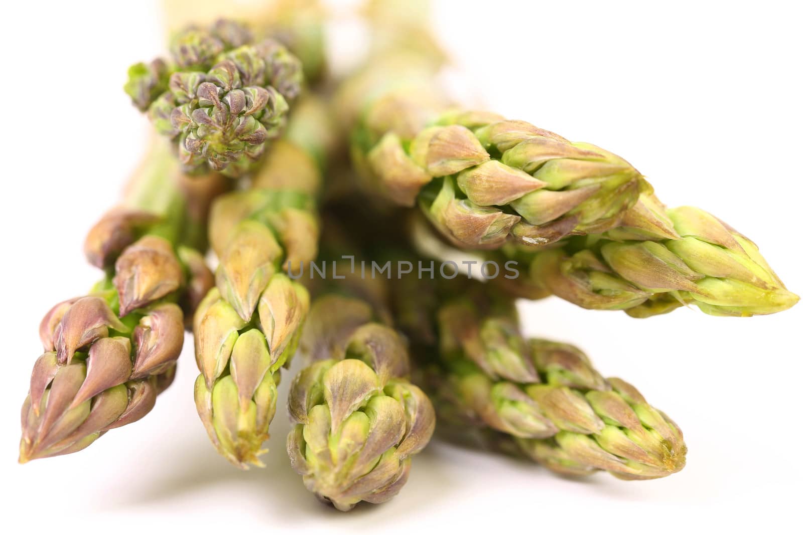 fresh asparagus spears isolated on a white background