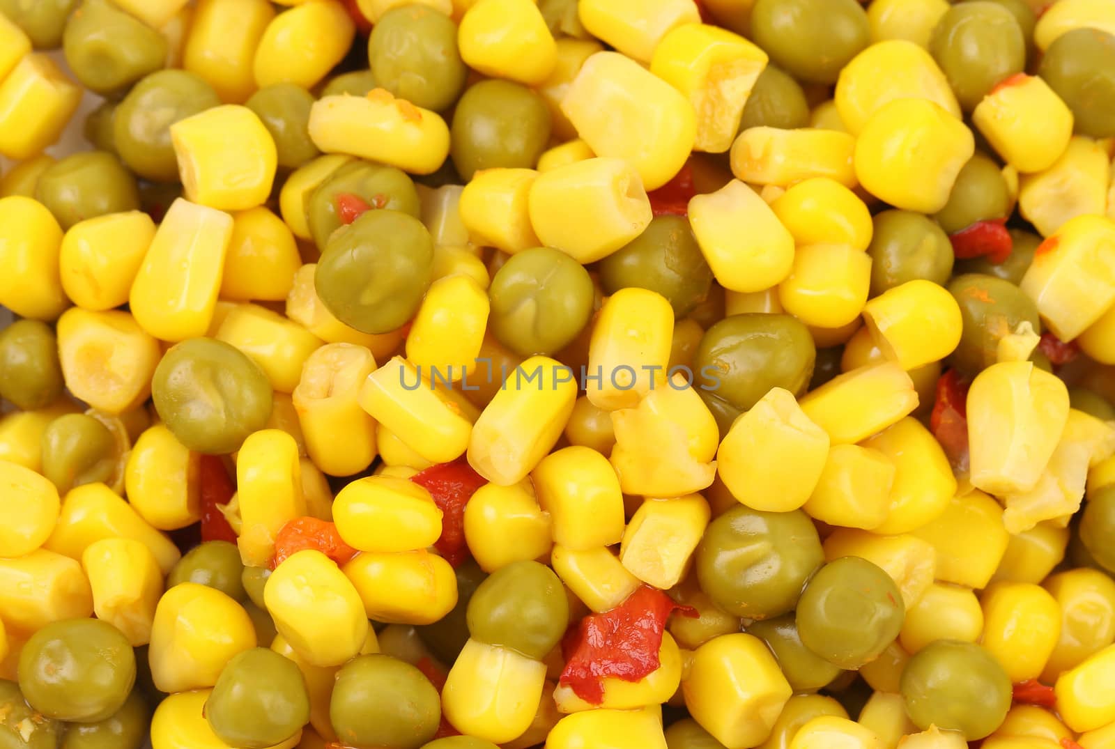 corn and peas with tomatoes - the mixed vegetables background