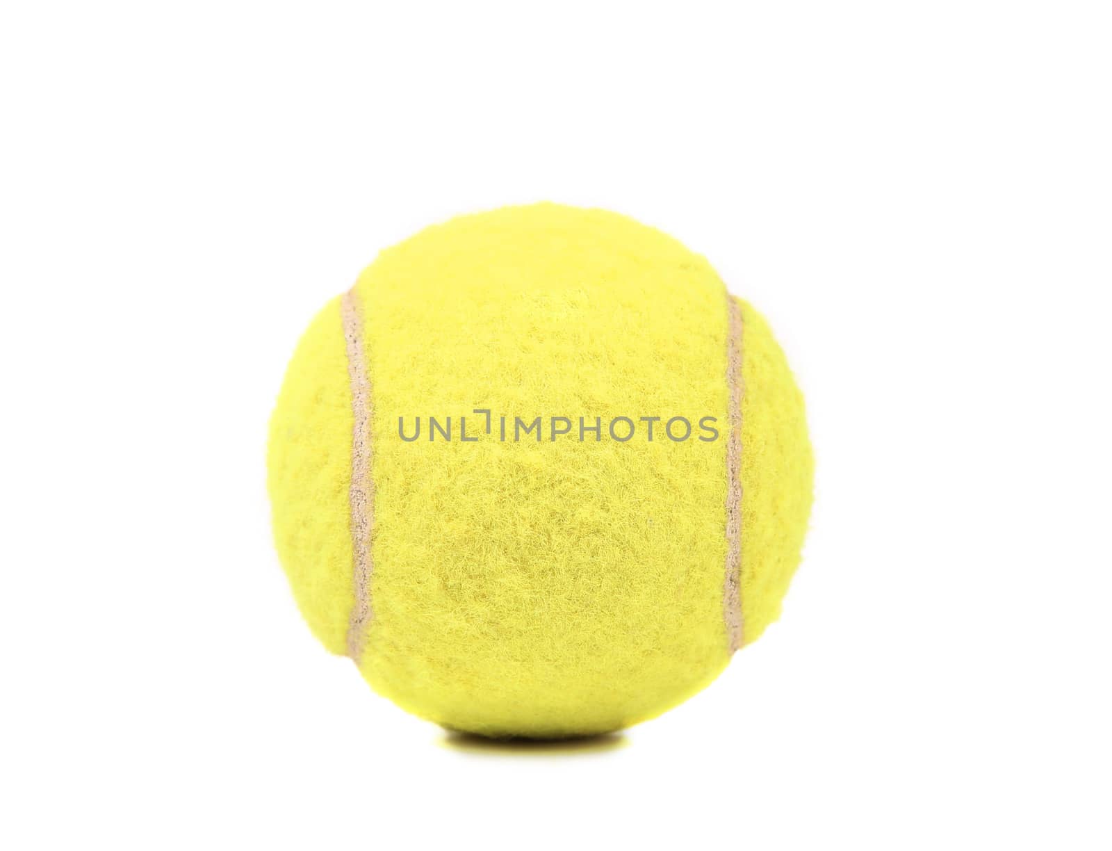 Single tennis ball isolated on a white background