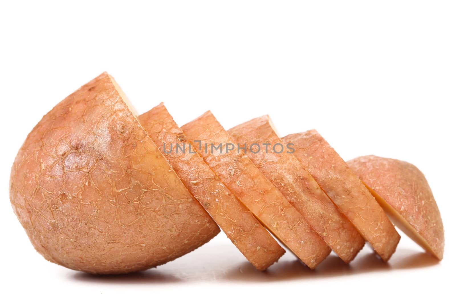 potato cut isolated on white background close up