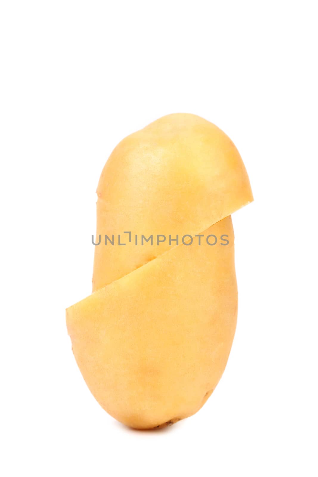 Cutted potato isolated on a white background.