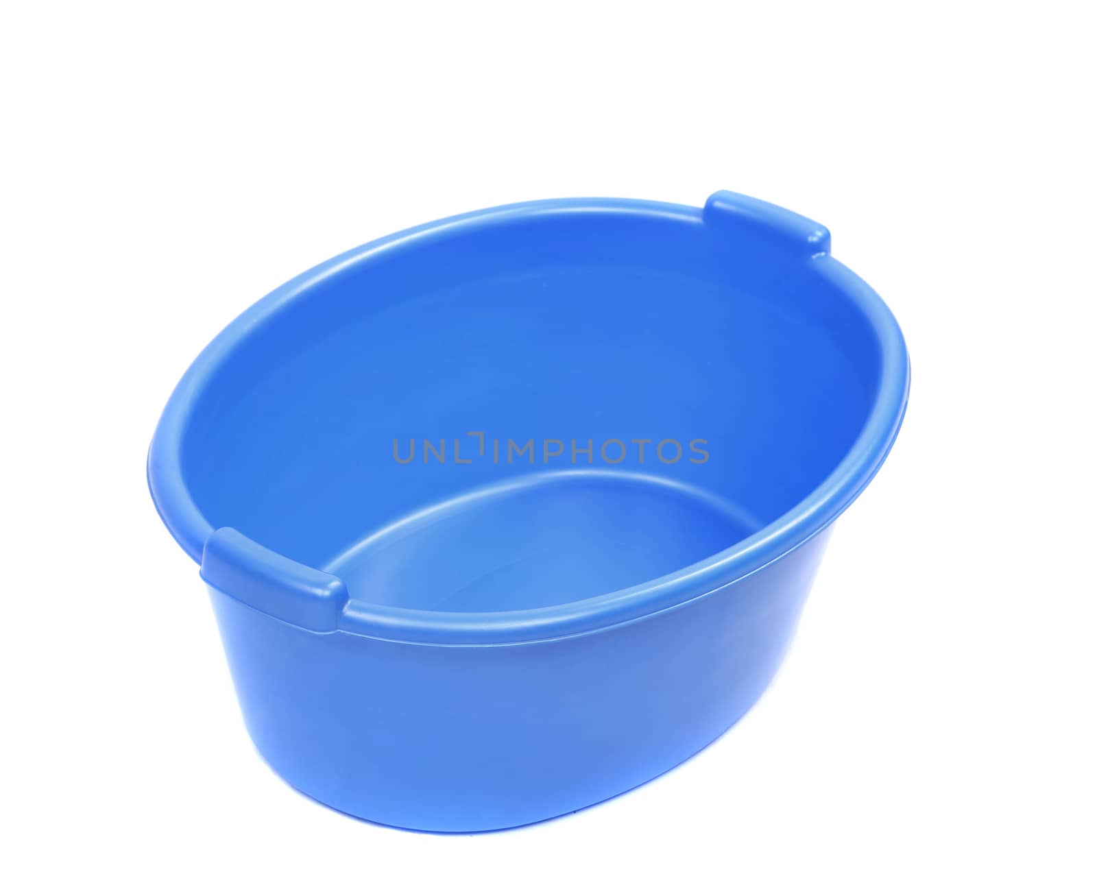 Blue washbowl. Isolated on a white background