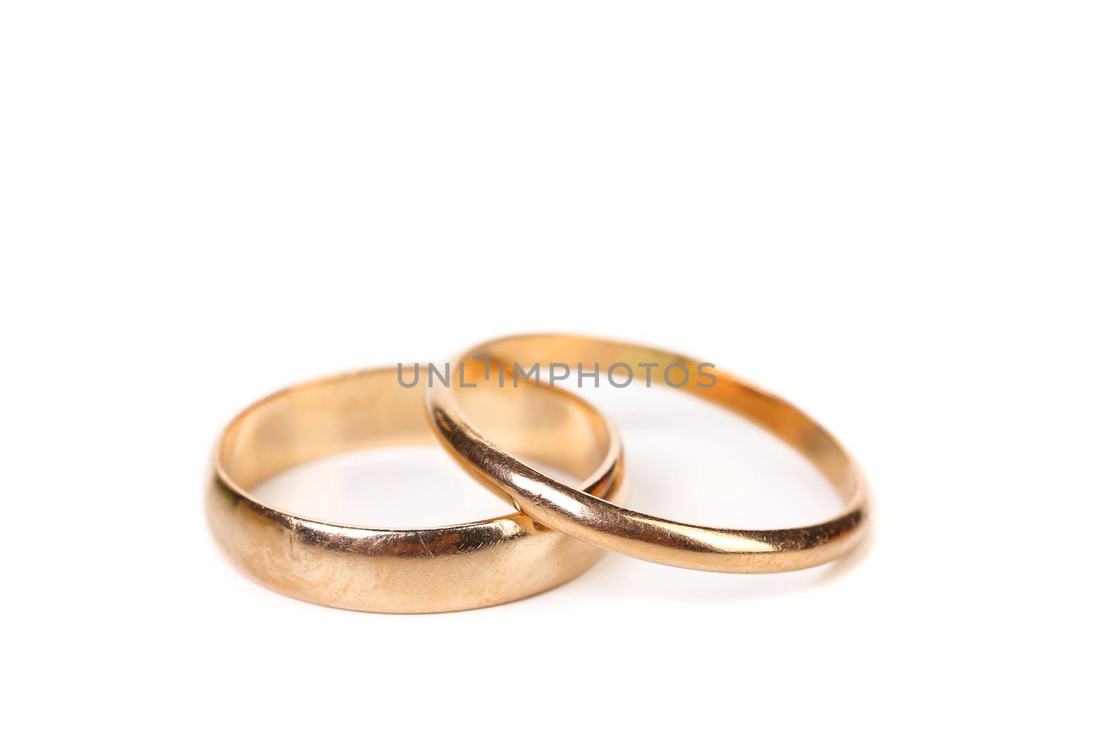 Wedding rings isolated on a white background