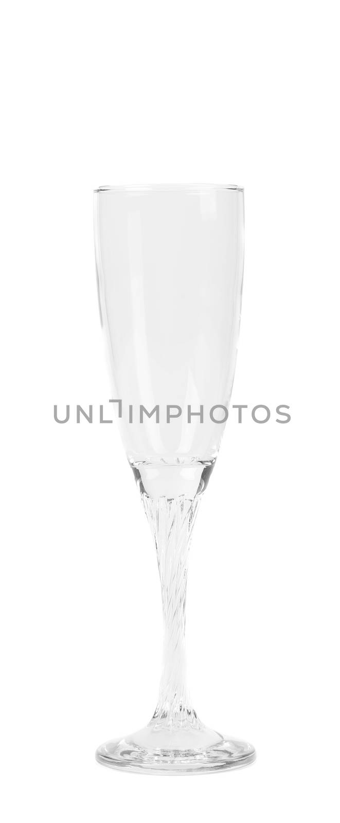 empty champagne glass isolated on a black backgrund