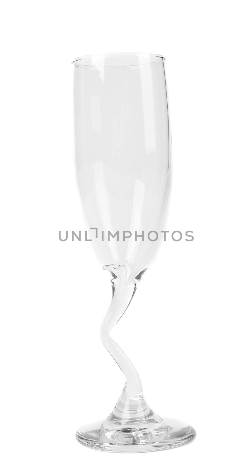 empty champagne glass isolated on a black backgrund