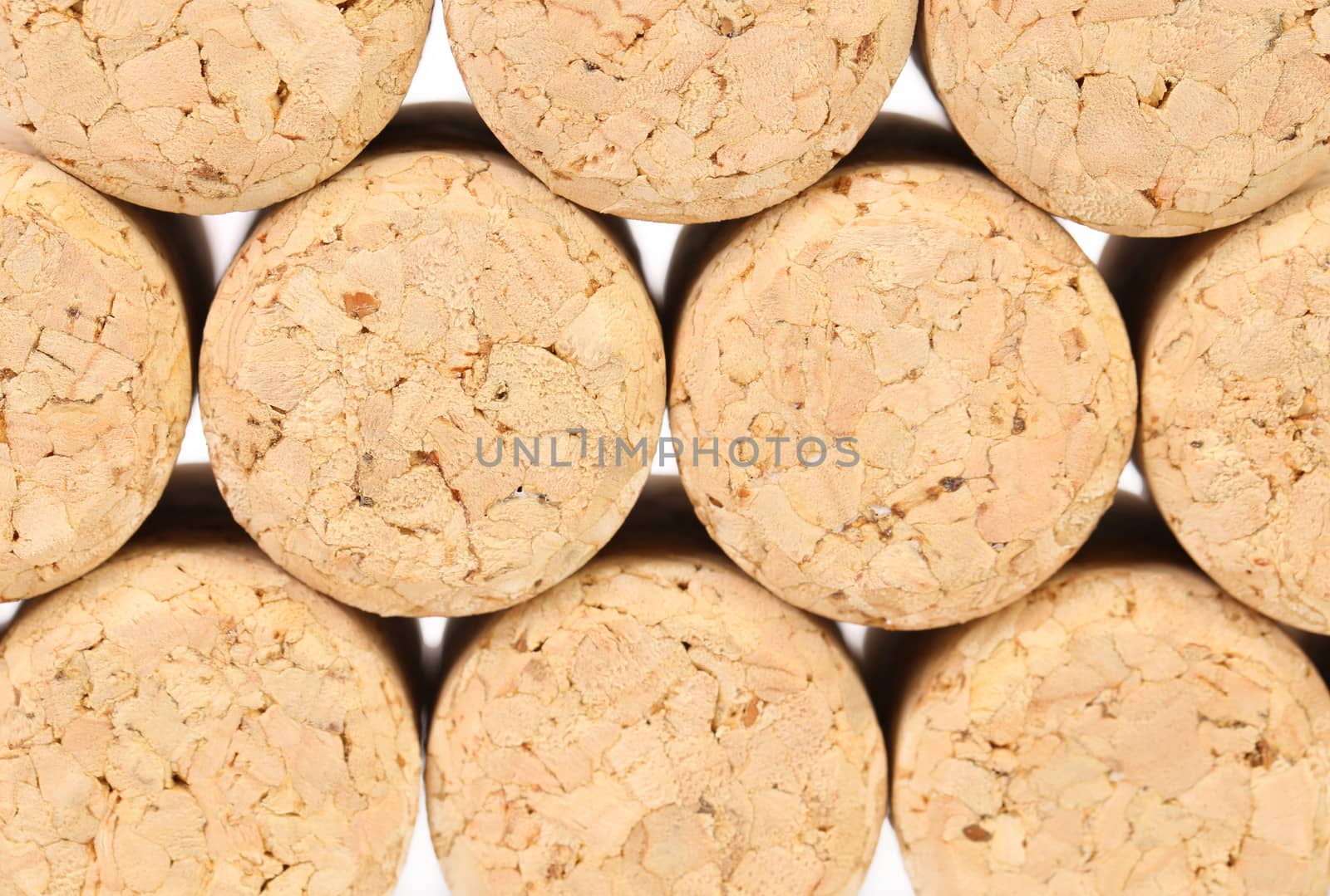 Background of new champage corks. Close up.