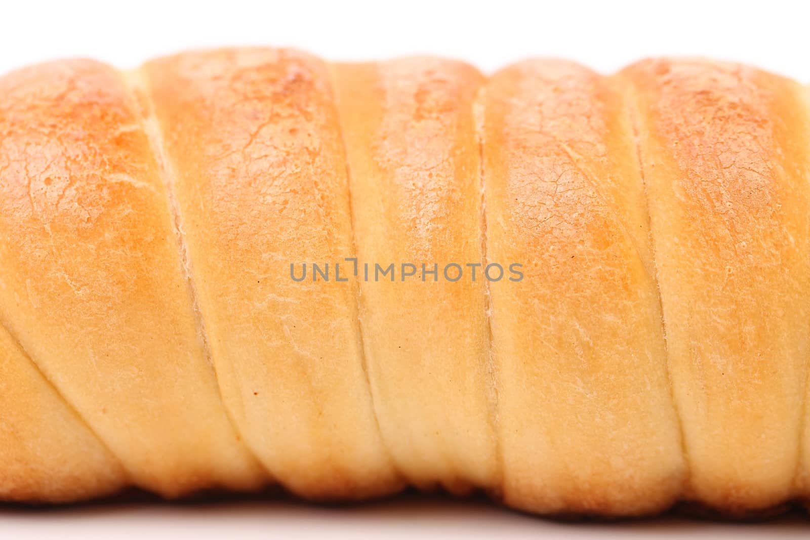 Background of sausage bun. Close up. Macro.