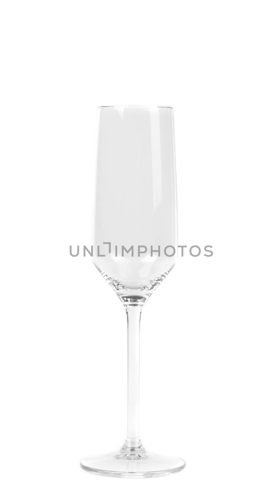 empty champagne glass isolated on a black backgrund