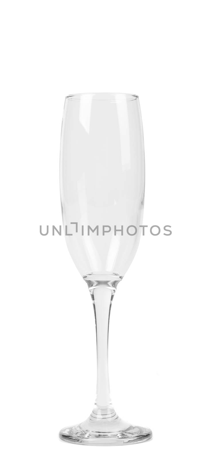 empty champagne glass isolated on a black backgrund