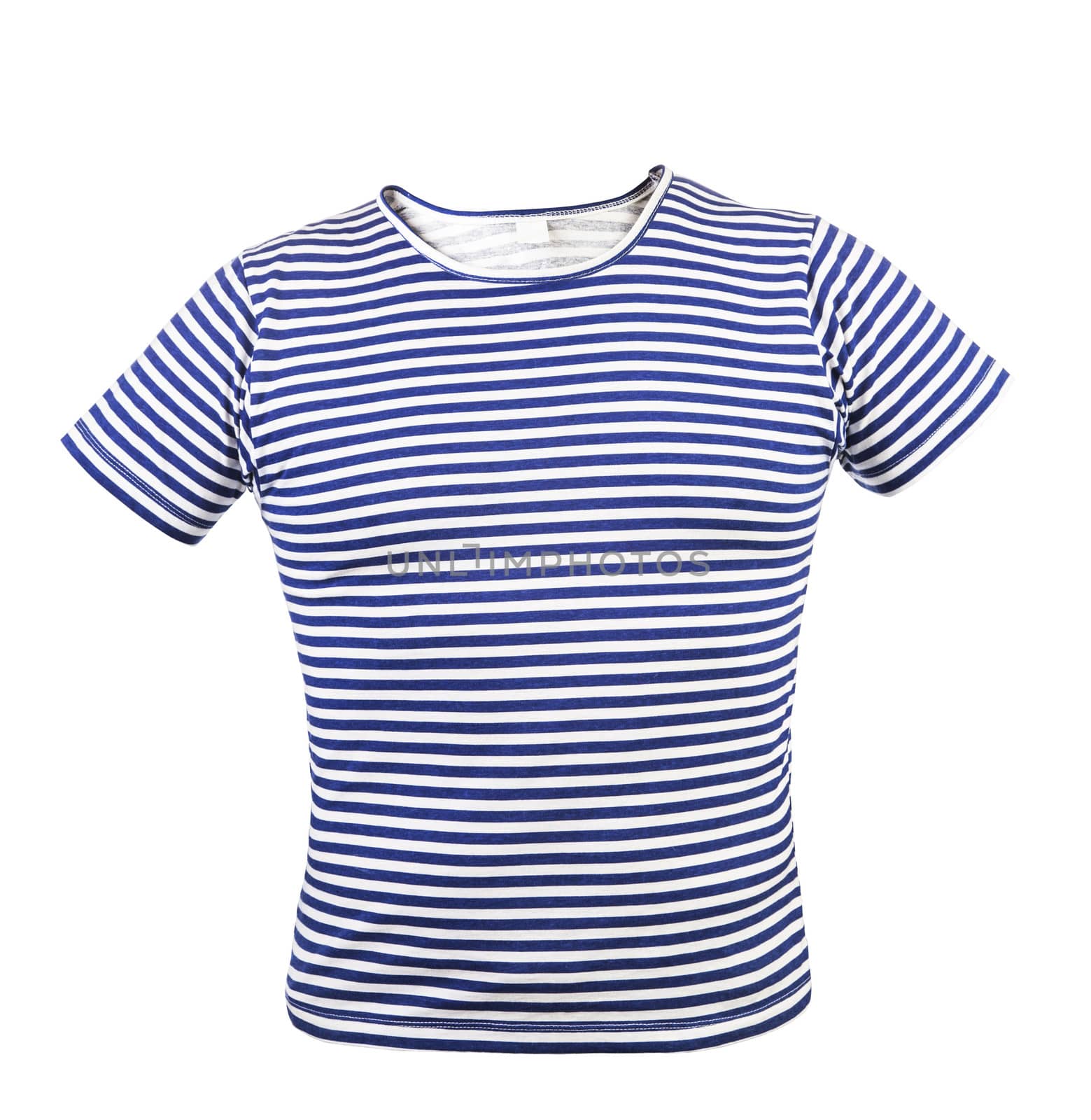 Striped vest T-shirt. Front. Isolated on a white background.