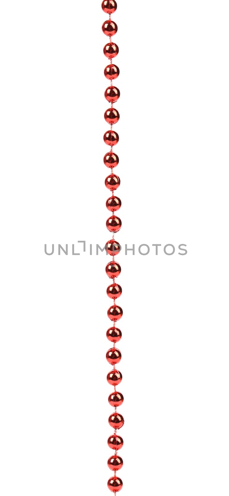 Red beads isolated on a white background.