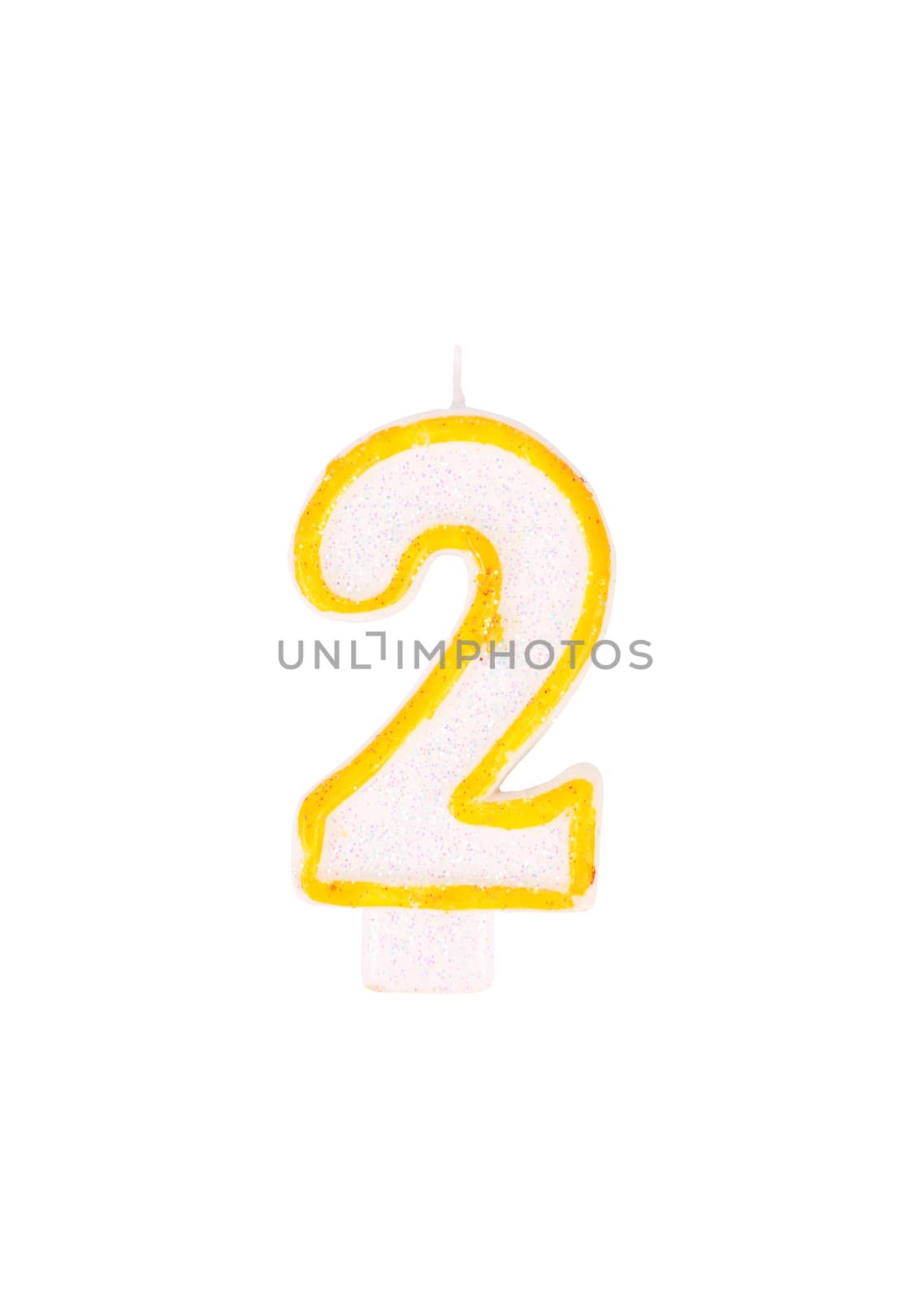 Candle in the form of two figures. White background.