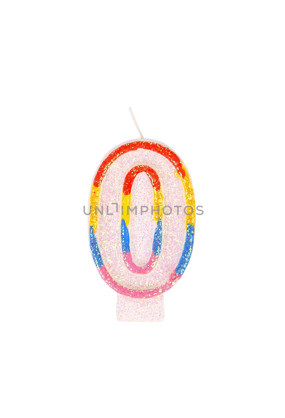 Candle in the form of nil figures. White background.
