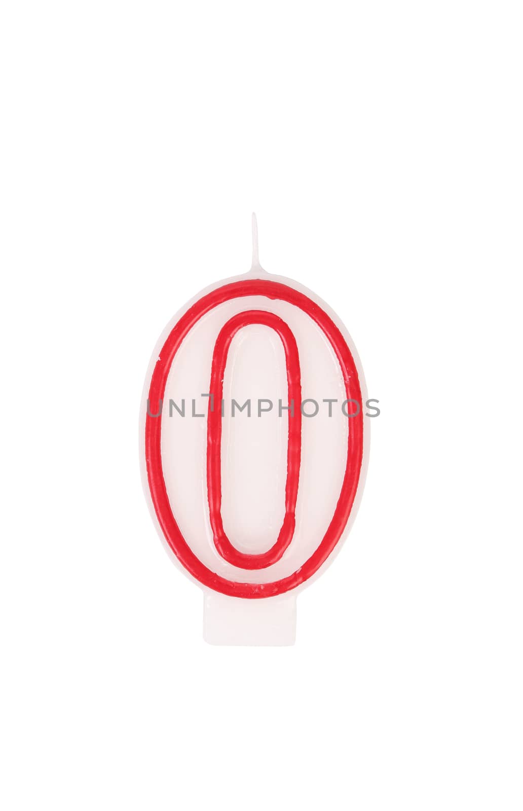 Candle in the form of nil figures. White background.