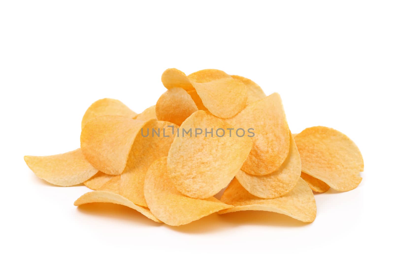 Potato chips. Isolated on a white background.