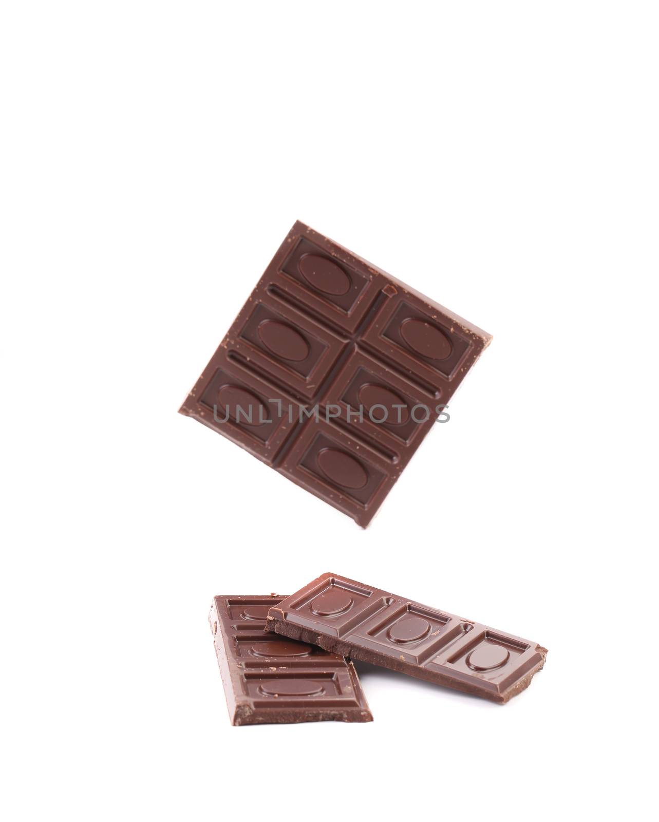 Chocolate bars isolated on a white background