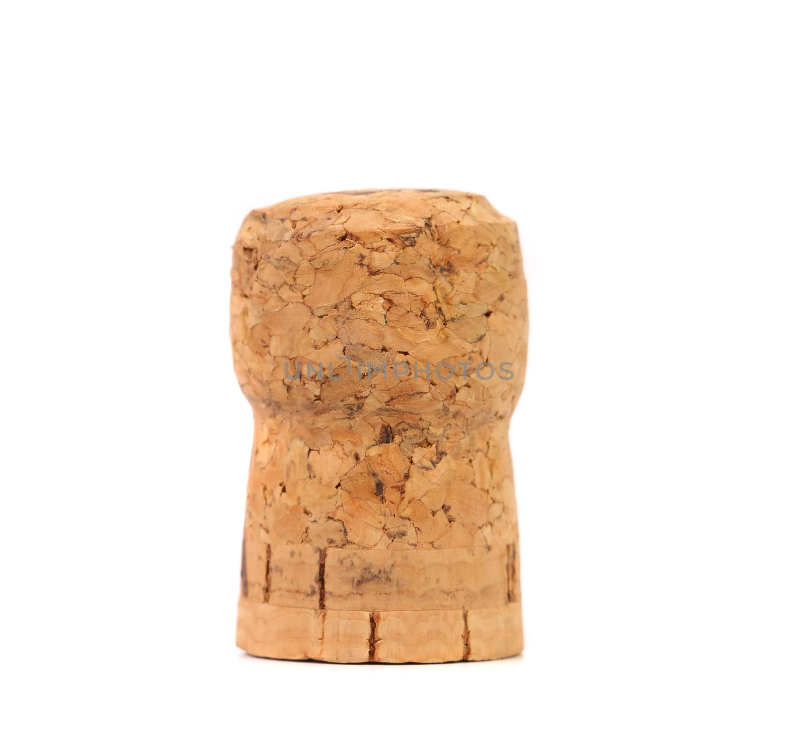 Cork of champagne. Isolated on a white background.