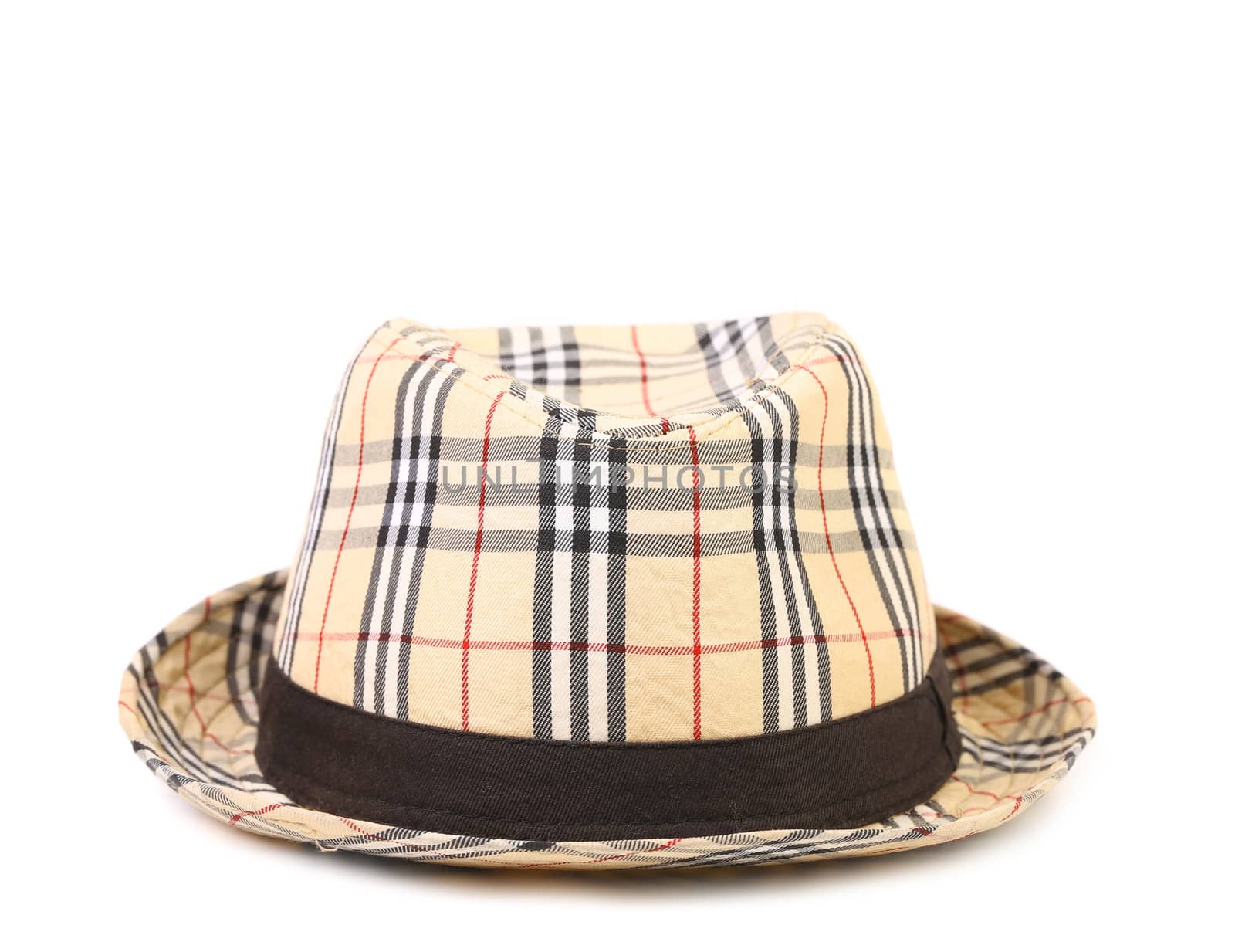 Checked hat. Isolated on a white background.